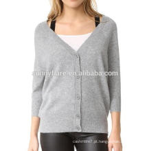 OEM Fancy Design 100% Cashmere Women Cardigan Sweater